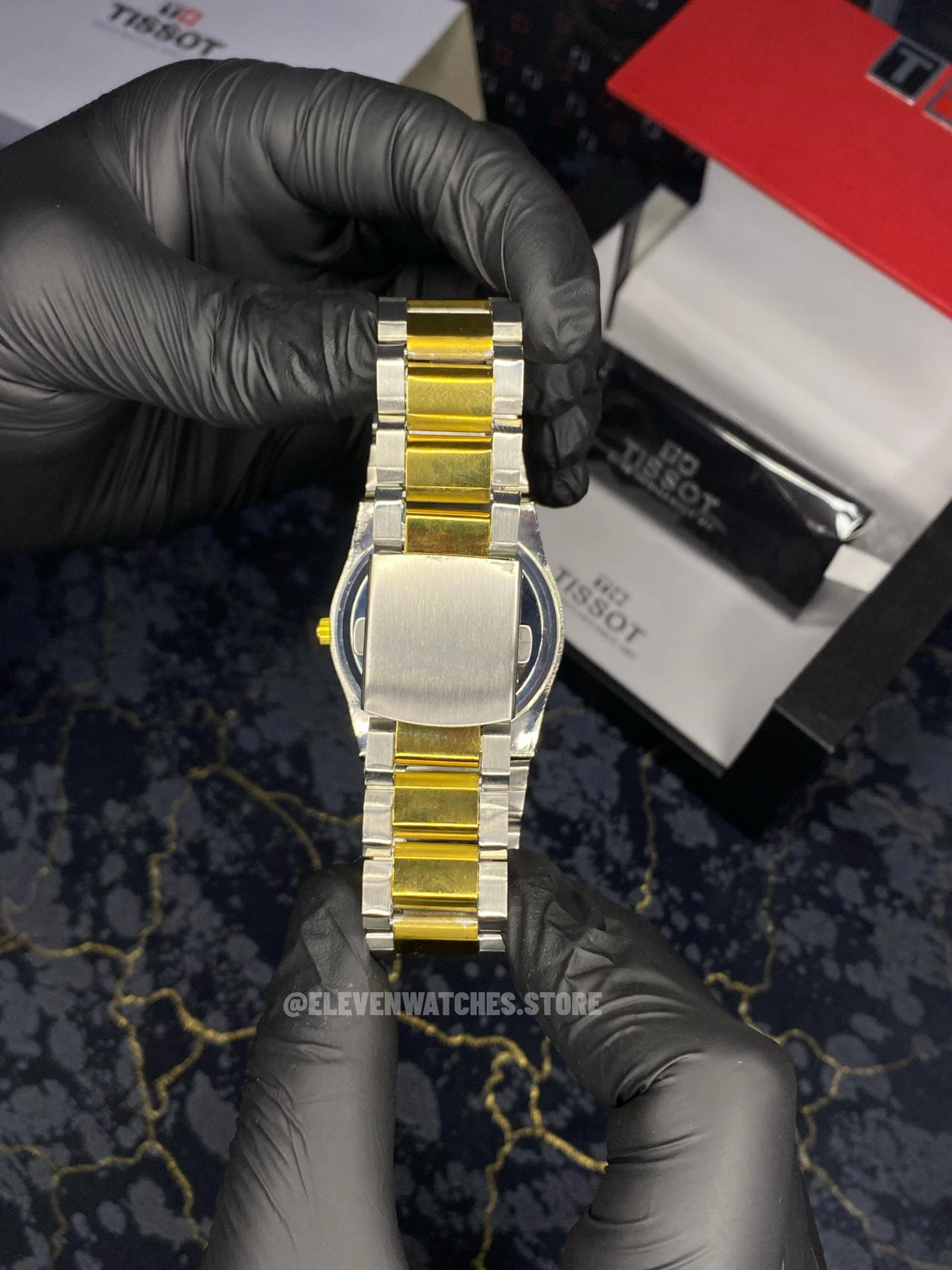 Tissot PRX | Chain Lock | Light Weight | two tone Gold