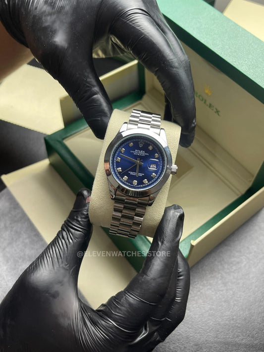 Rolex Oyster Perpetual | Date Just | Master Quality | Silver Chain | Blue Dial