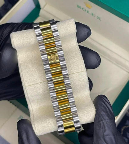 Rolex Oyster Perpetual | Date Just | Master Quality | Two tone Chain | plain Black Dial