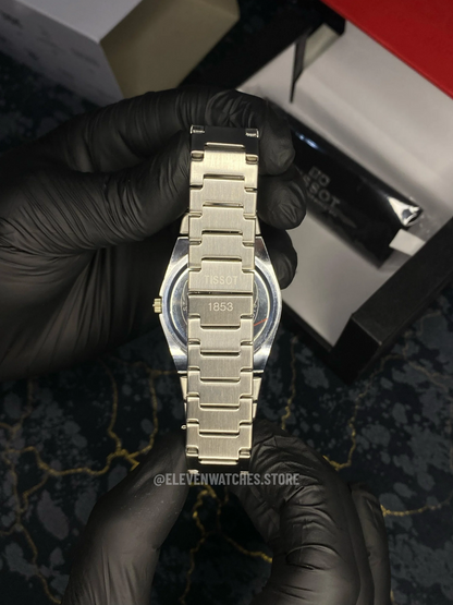 Tissot PRX 1853 | Master Quality | Plain Dial | Silver Chain | Black Dial