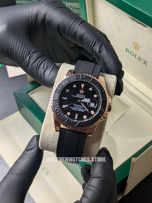 Rolex Yacht Master | Master Quality | Rotatable Dial | Rose Gold Black