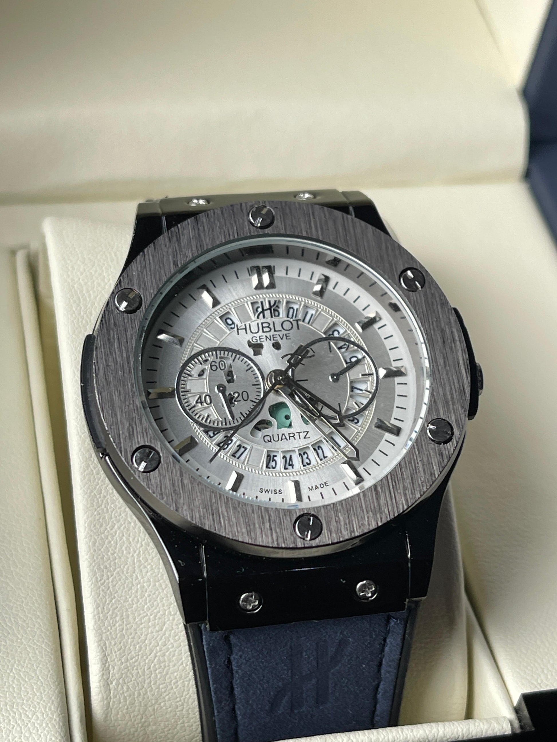 Hublot Big Bang | Master Quality | Grey Strap White Dial | Date Working - My Store