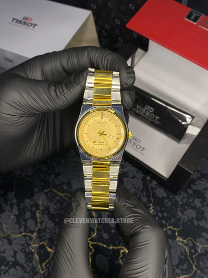 Tissot PRX | Chain Lock | Light Weight | two tone Gold