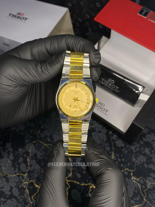Tissot PRX | Chain Lock | Light Weight | two tone Gold