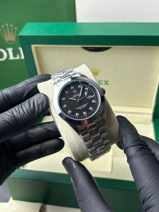 Rolex Oyster Perpetual | Date Just | Silver Black | Quartz Movement | Master Quality