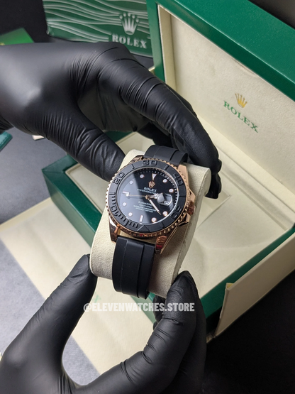 Rolex Yacht Master | Master Quality | Rotatable Dial | Rose Gold Black